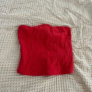 American Eagle Red Ribbed Tank Top